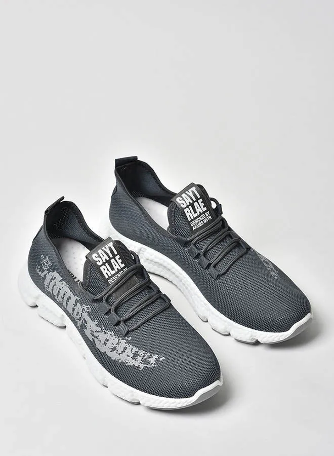 Cobblerz Men's Lace-Up Low Top Sneakers Dark Grey
