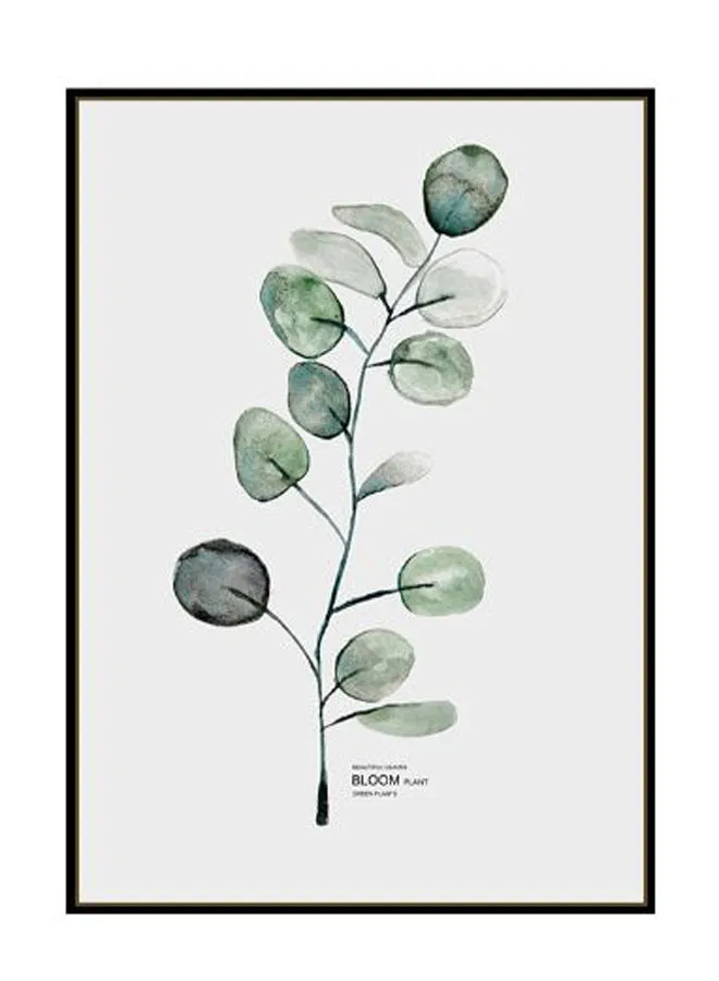 لوحة قماشية مطبوعة بنبات ديكوريك أخضر / رمادي / أسود 57 × 71 × 4.5 سم
