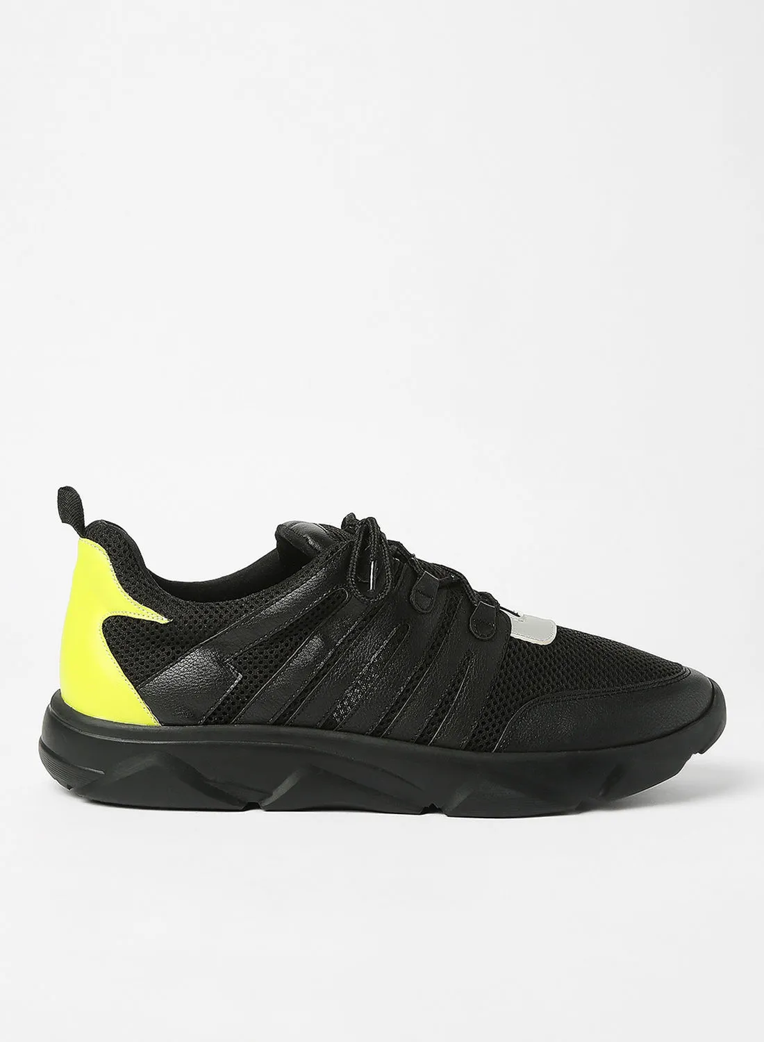 STATE 8 Mesh Low Top Sneakers Black/Yellow