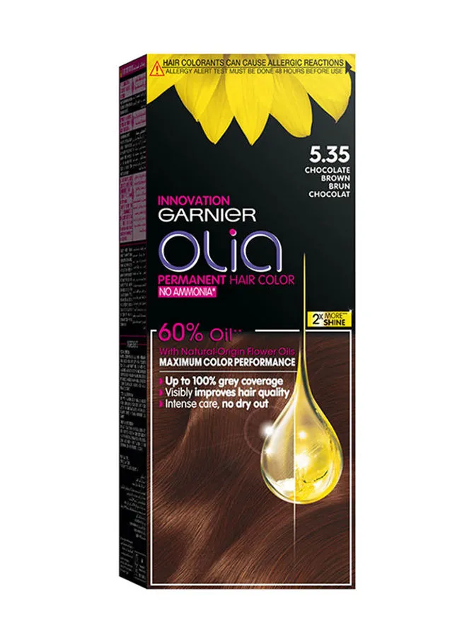 GARNIER Olia No Ammonia Permanent Haircolor 5.35 Chocolate Brown