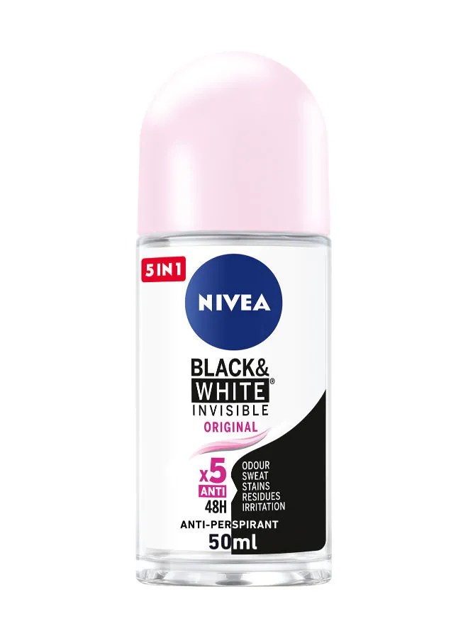 Nivea Black And White Invisible Original, Antiperspirant For Women, Roll-On 50ml