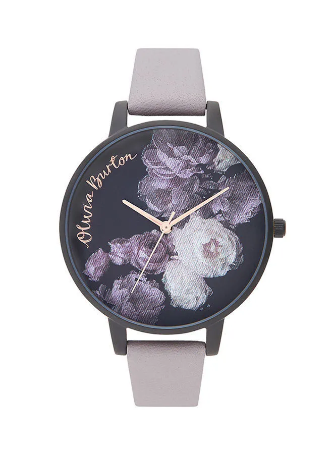 OLIVIA BURTON Women's Fine Art Wo Black & Floral Dial Watch - OB16AD11