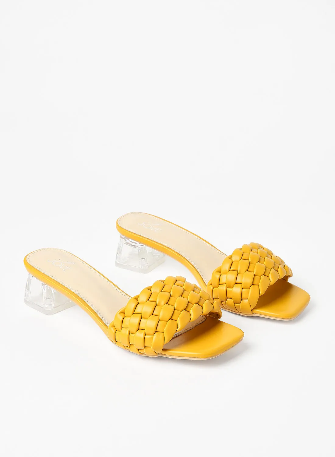 Jove Stylish Elegant Heeled Sandals Mustard