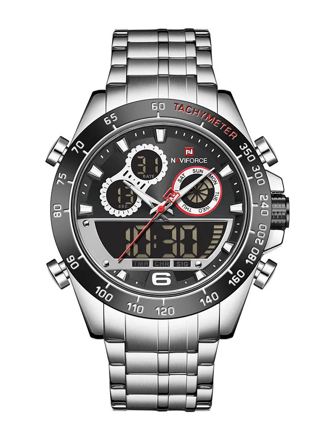 NAVIFORCE Men's Stainless Steel Analog+Digital Wrist Watch NF9188 S/B/S