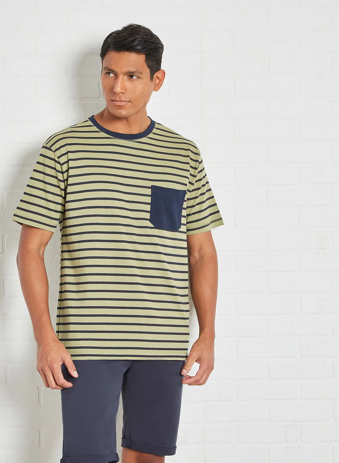LINDBERGH Oversized Striped T-Shirt Green