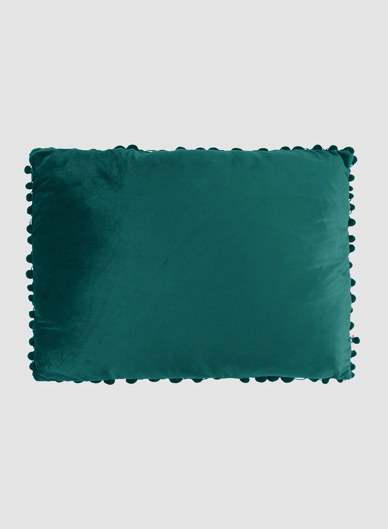 Switch Velvet Cushion  with Pom-poms, Unique Luxury Quality Decor Items for the Perfect Stylish Home Green 30 x 50cm