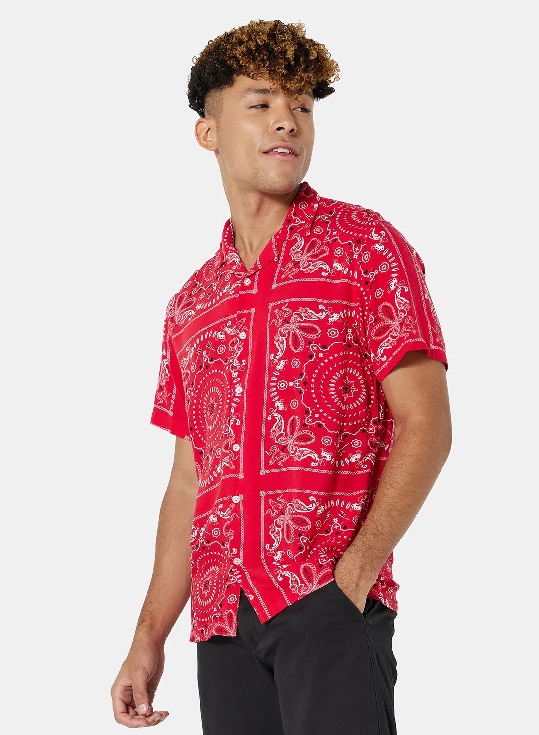 BRAVE SOUL All Over Print Shirt Red