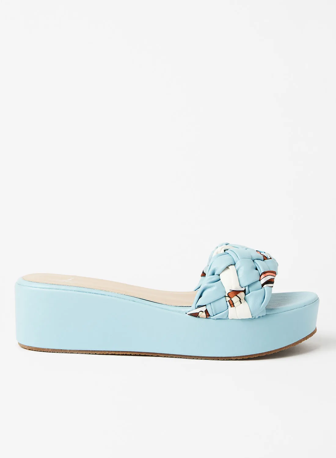 Jove Casual Slip-On Platform Sandals Blue/White