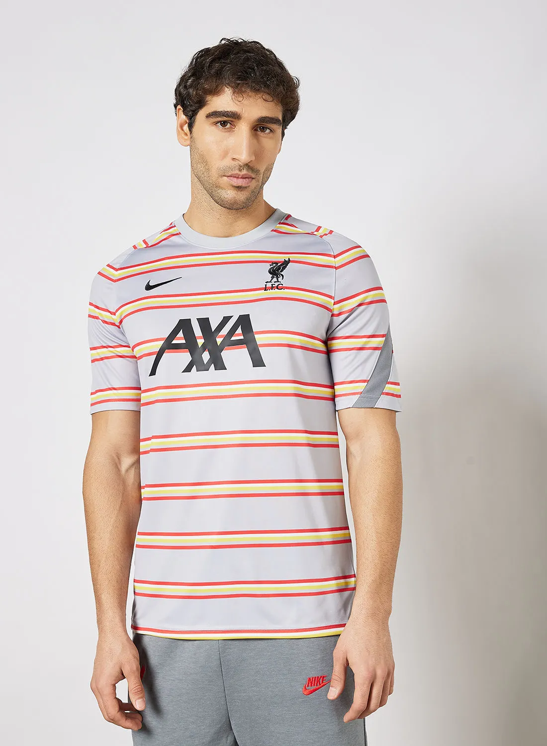 Nike Liverpool FC Dri-FIT Warm-Up T-Shirt Grey/Orange