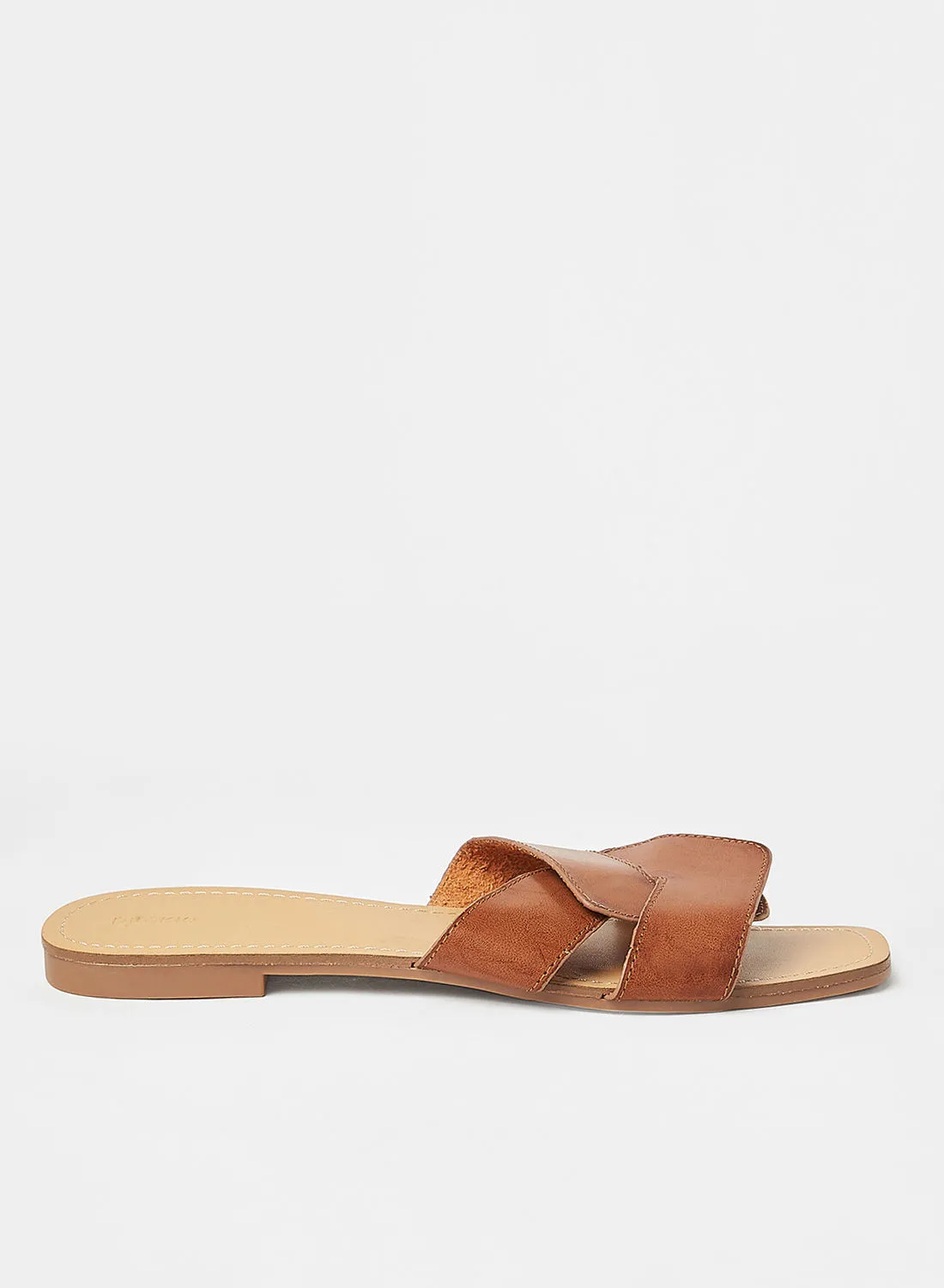 Pimkie Contrast Strap Flat Sandals Brown