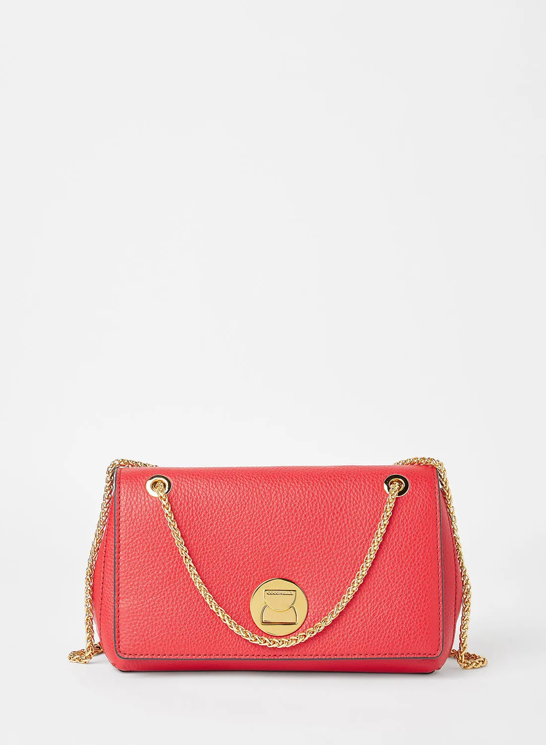 COCCINELLE Textured Leather Crossbody Bag Red