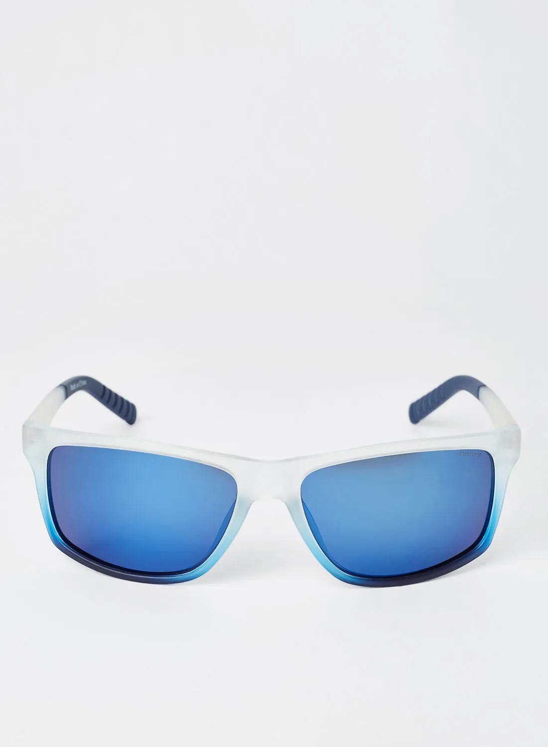 NAUTICA Men's Full Rim Injected Rectangle Sunglasses - Lens Size: 62 mm