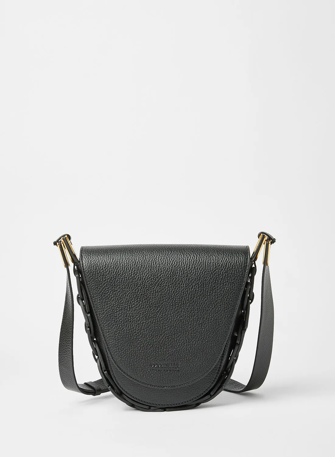 COCCINELLE Grained Leather Crossbody Bag Black