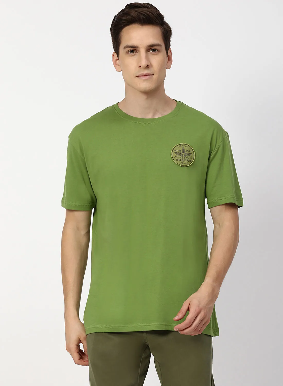QUWA Crew Neck T-Shirt Pickle Green