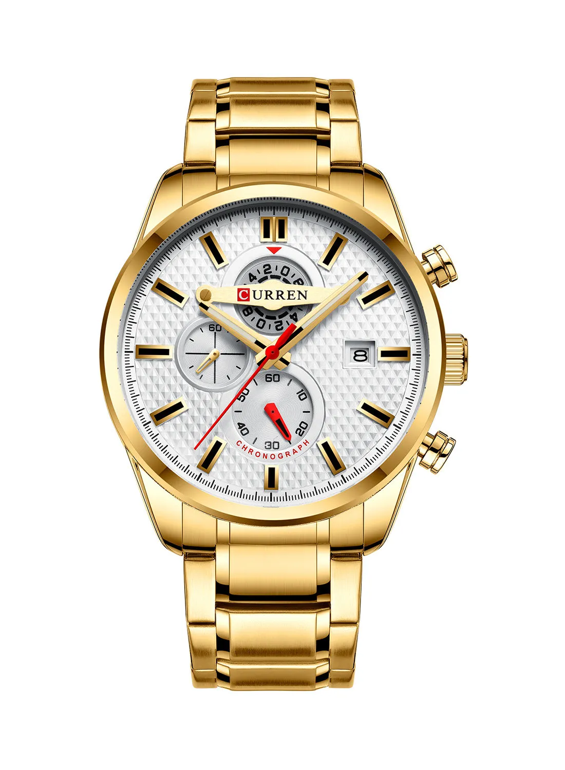CURREN Men's Chronograph Waterproof Stainless Steel BAnd Casual Quartz Watch 8352 - 47 mm - Gold