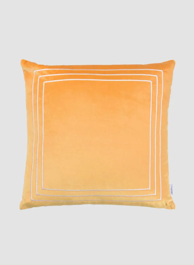 ebb & flow Velvet Cushion  with Embroidery, Unique Luxury Quality Decor Items for the Perfect Stylish Home Gold 45 x 45cm