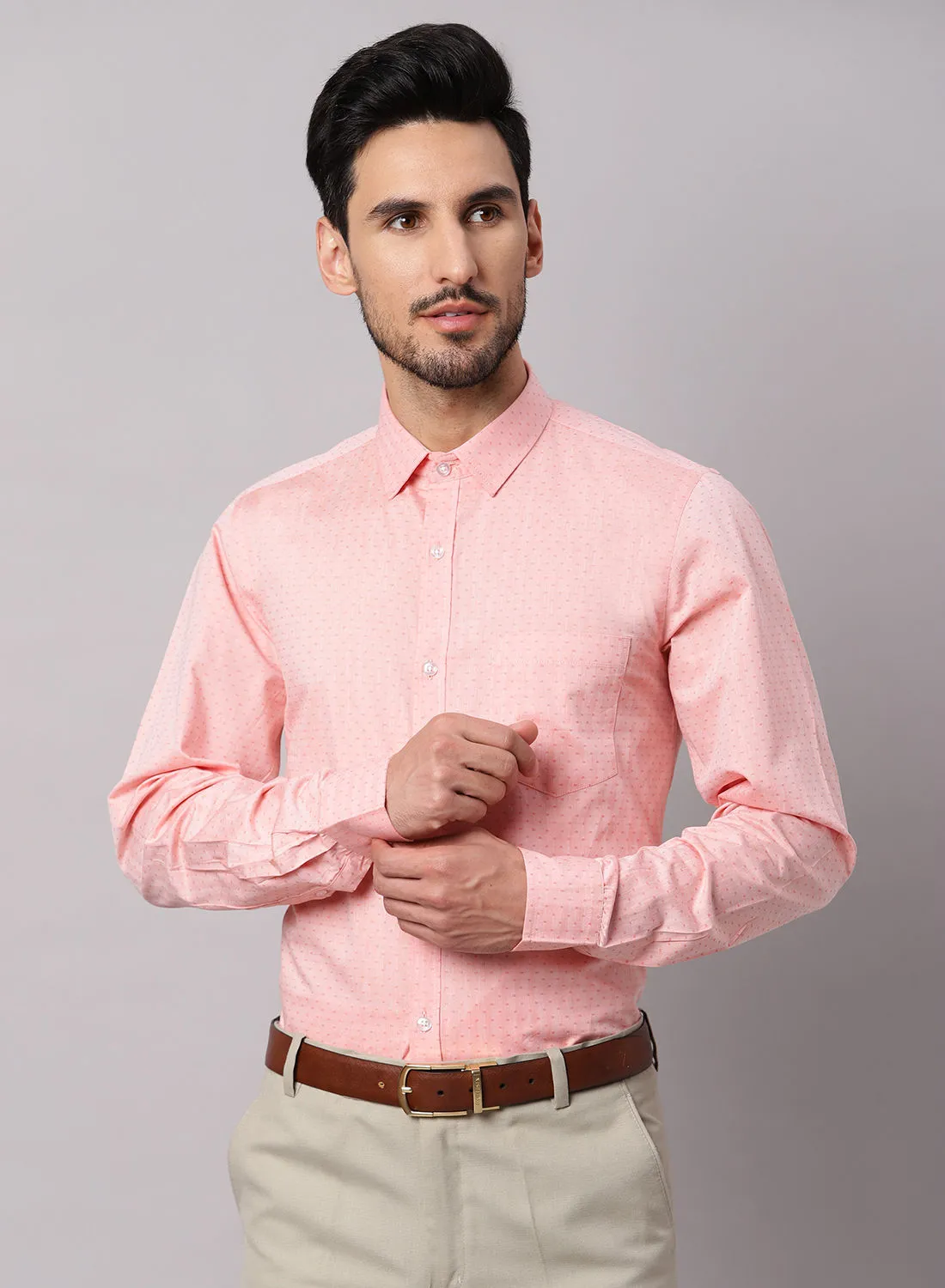 QUWA Formal Collared Neck Shirt Rose Pink