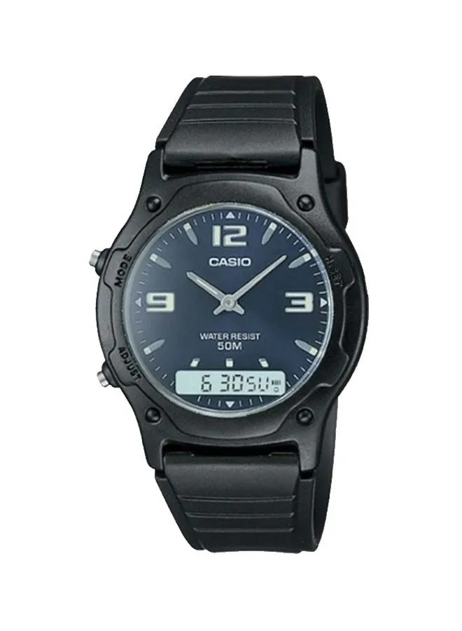 CASIO Men's Resin Analog And Digital Watch AW-49HE-2AVDF - 38 mm - Black 