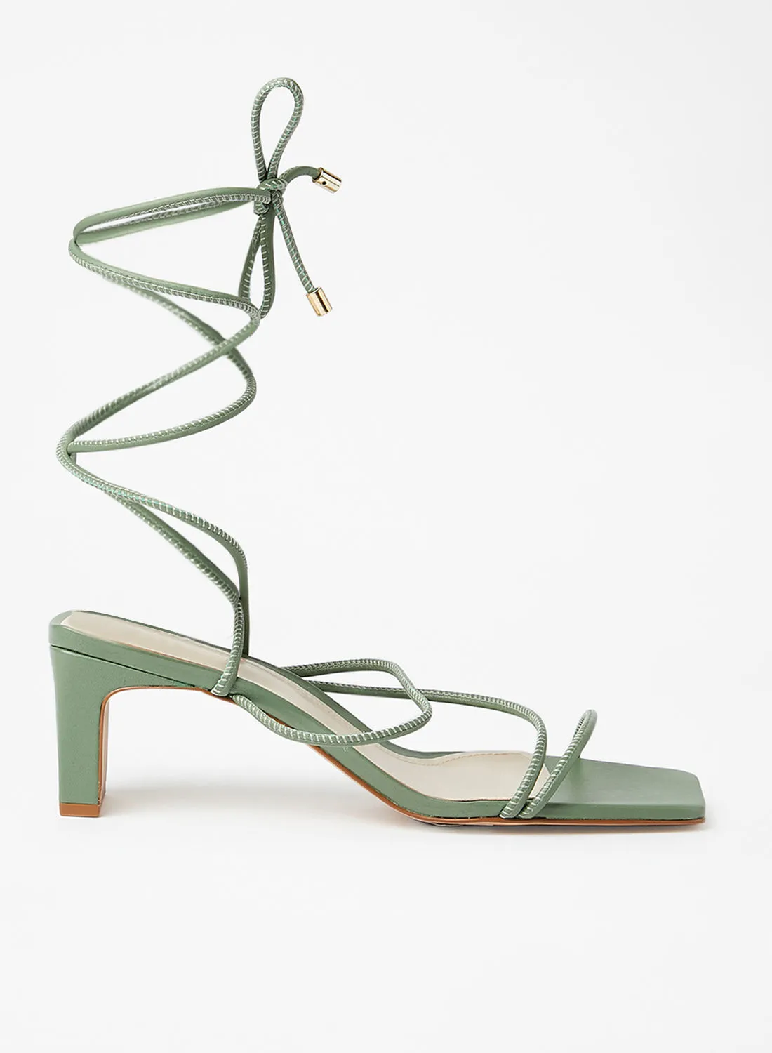 Ted Baker Spaghetti Strap Tie-Up Sandals Green