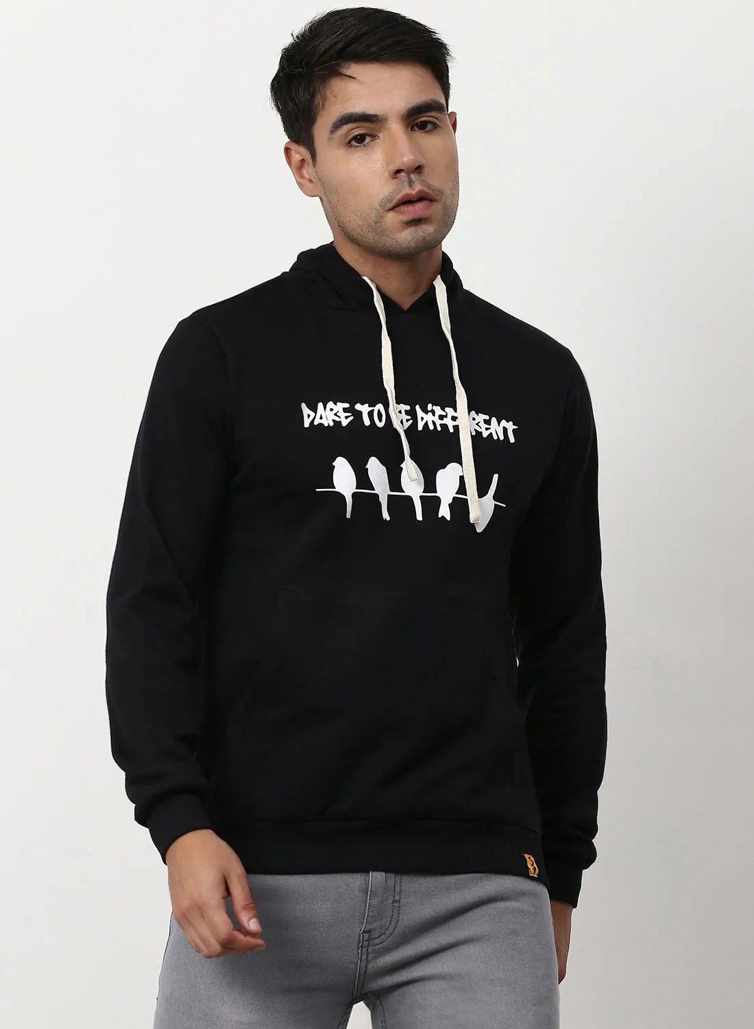 Campus Sutra Stylish Comfortable Hoodie Oil Black