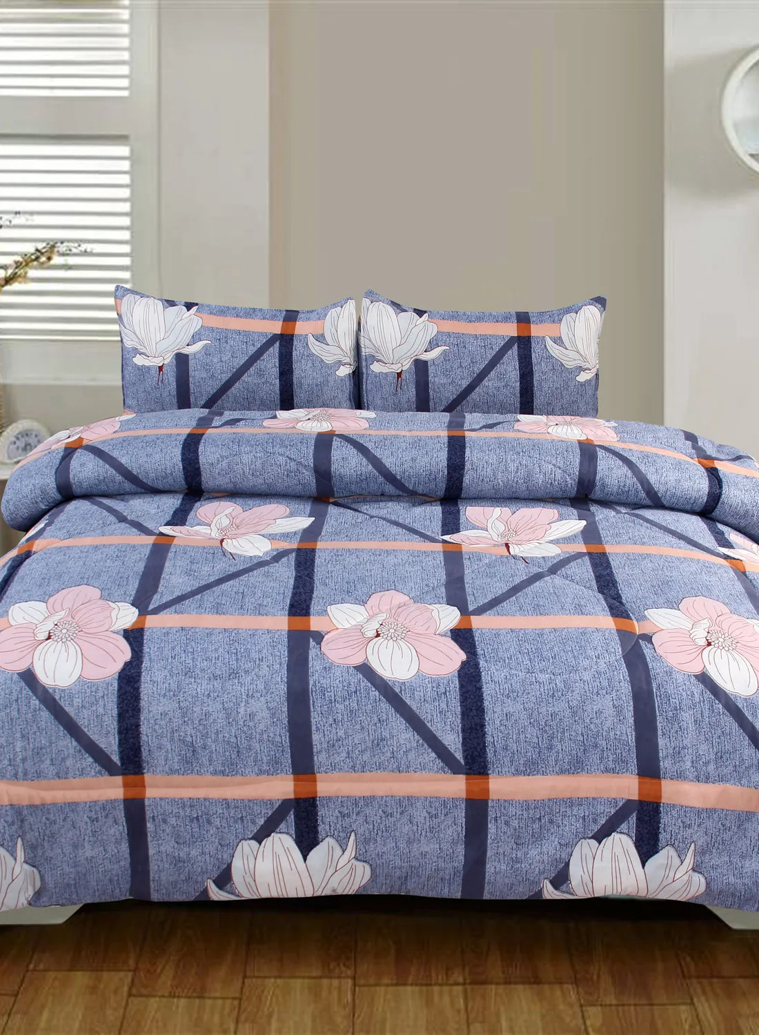 Hometown Comforter Set Bed Linen With Pillow Cover 50X70 Cm,160X220 Cm-For Queen Size Mattress-100% Poyester Soft,Lightweight & Warm