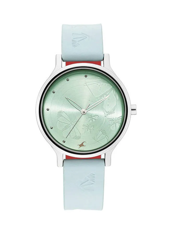 fastrack Women's DIAL PASTEL BLUE LEATHER STRAP WATCH