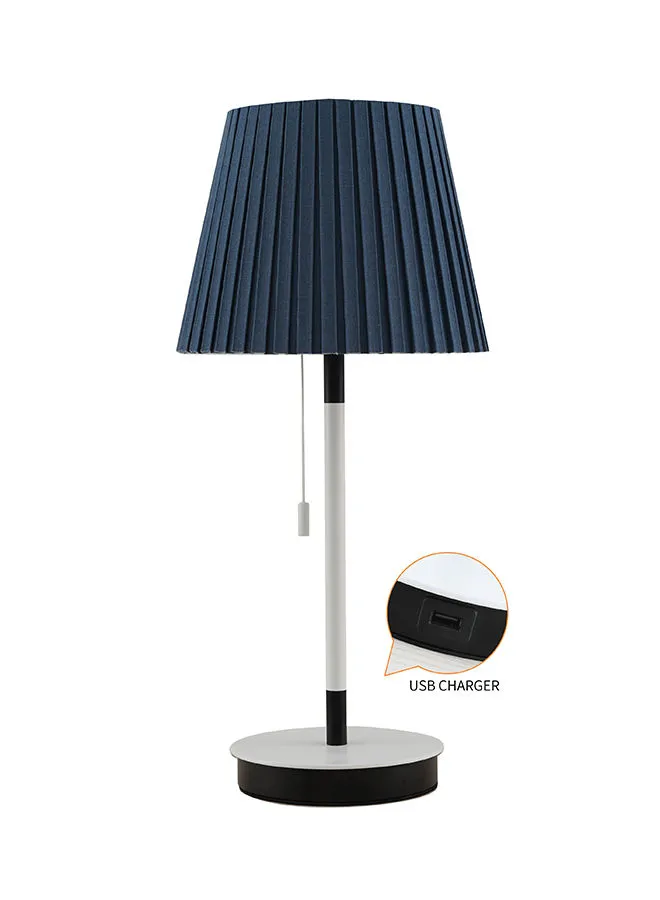ebb & flow Elegant Style Table Lamp with USB Charger Unique Luxury Quality Material for the Perfect Stylish Home HN2432B Matt black 15*22*50.5cm