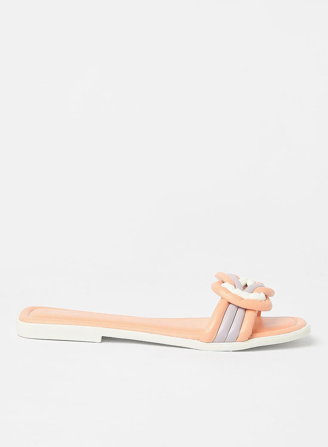Jove Fashionable Flat Sandals Peach/Purple/White