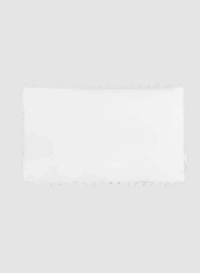 ebb & flow Velvet Tassel Cushion, Unique Luxury Quality Decor Items for the Perfect Stylish Home White 30 x 50cm