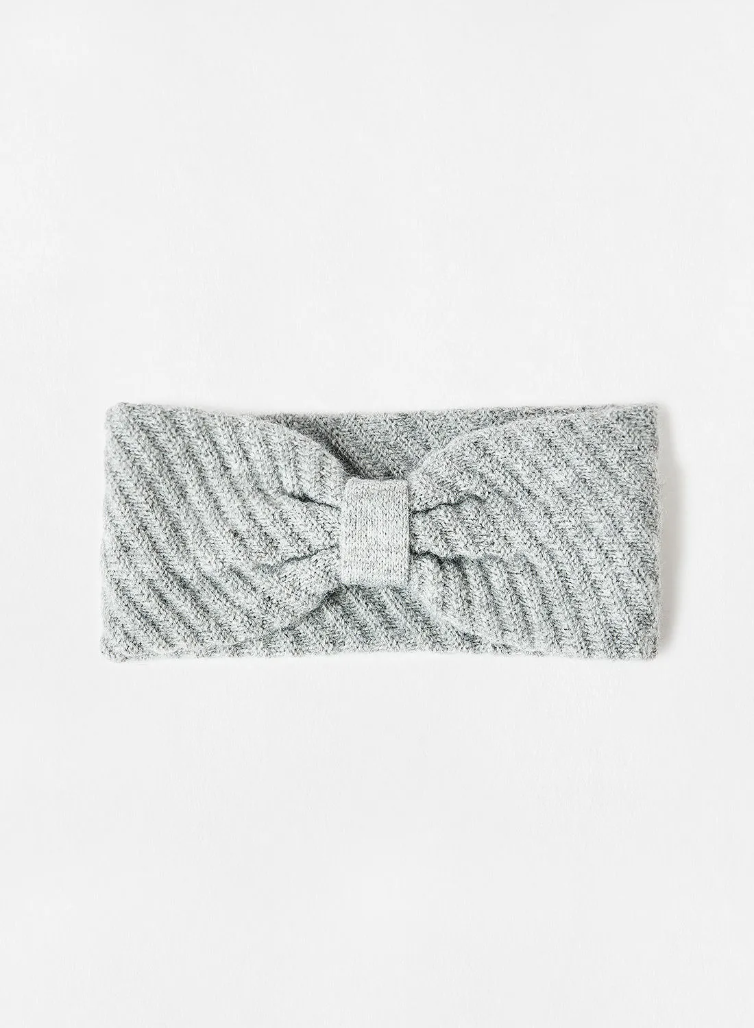 ONLY Knitted Bow Headband Grey