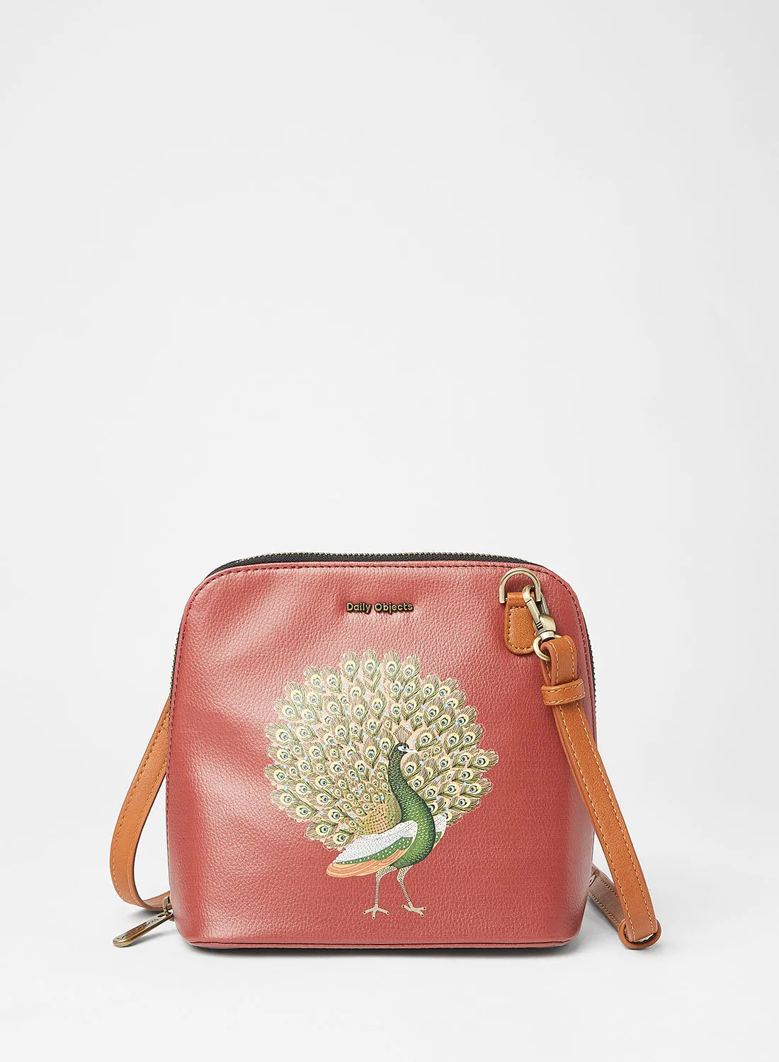 ديلي اوبجكتس حقيبة كروس بتصميم طاووس وردي