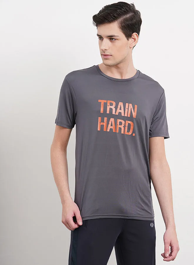 Athletiq Essential Slogan Training T-Shirt Grey