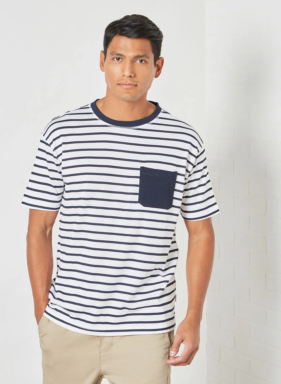 LINDBERGH Oversized Striped T-Shirt White
