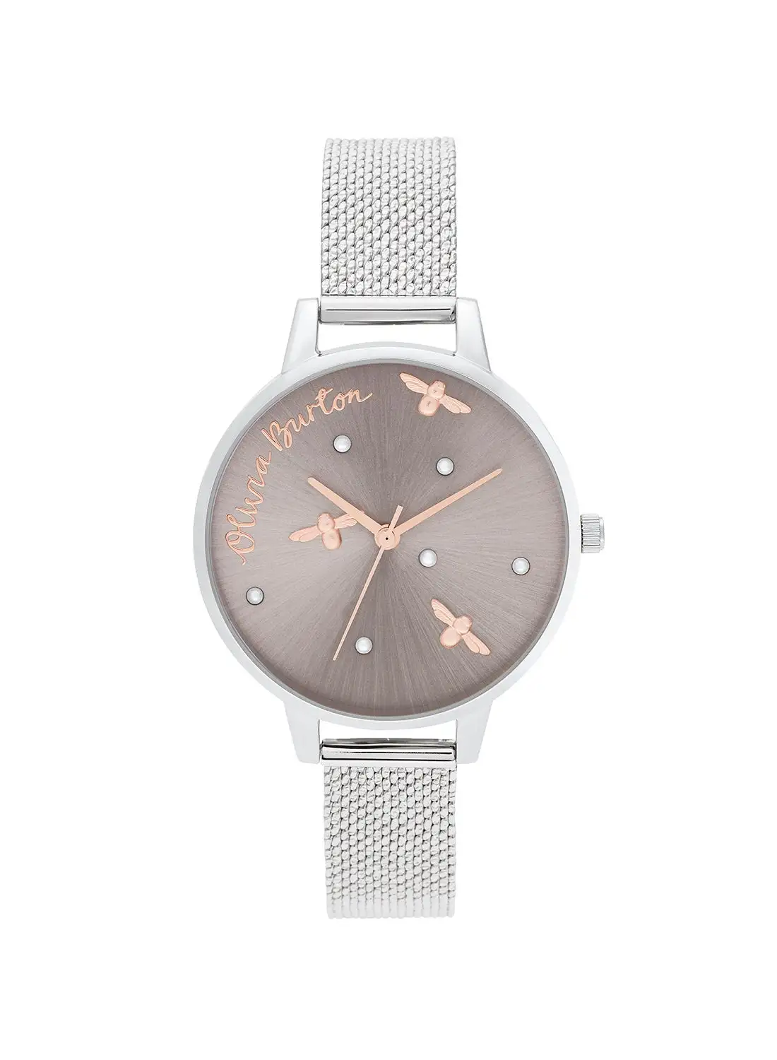 ساعة يد أوليفيا بيرتون بعقارب من الستانلس ستيل طراز OB16PQ01 للنساء