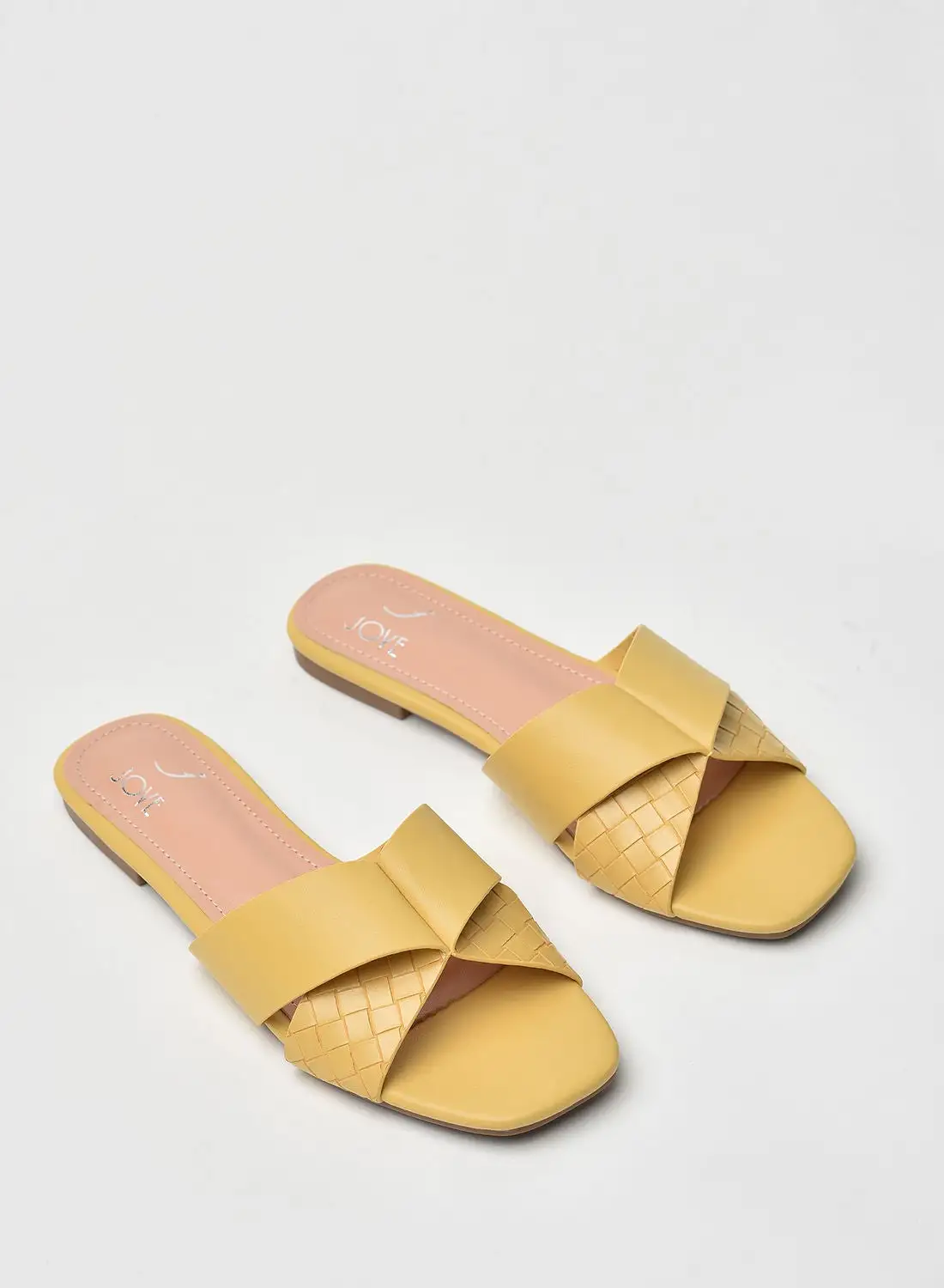 Jove Stylish Elegant Flat Sandals Mustard