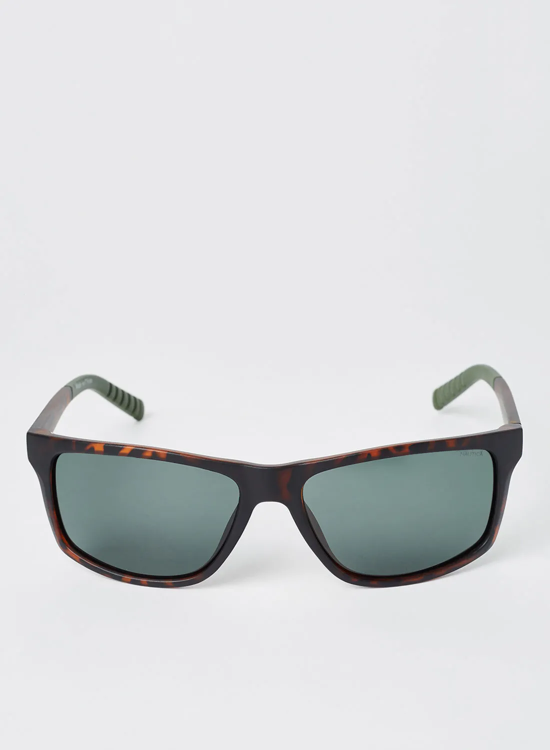 NAUTICA Men's Full Rim Injected Rectangle Sunglasses - Lens Size: 62 mm