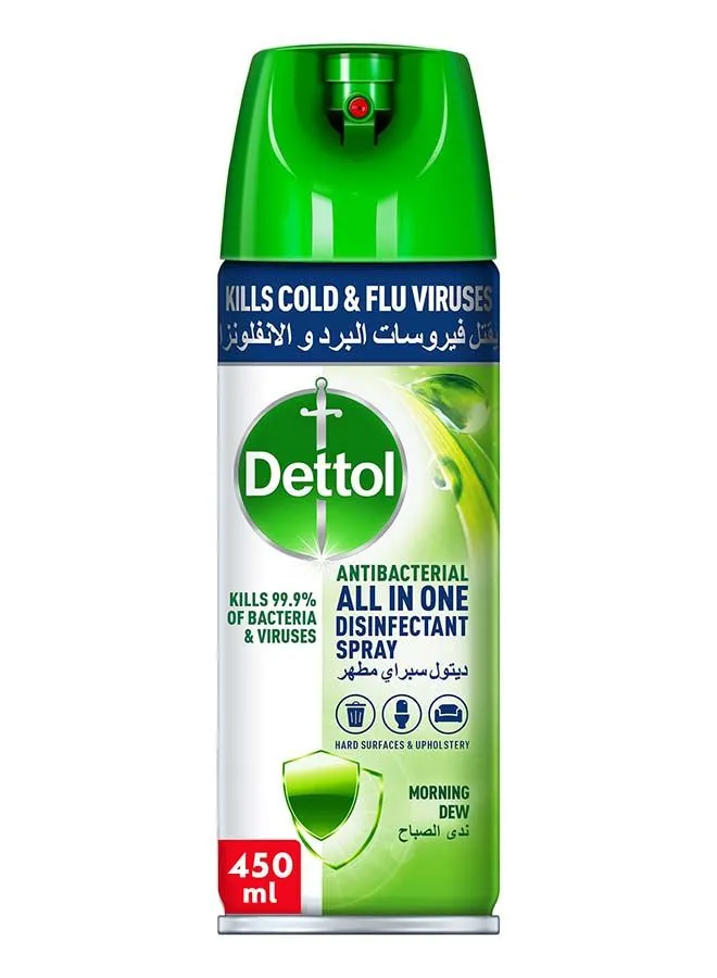 Dettol Antibacterial All in One Disinfectant Spray, Morning Dew 450ml