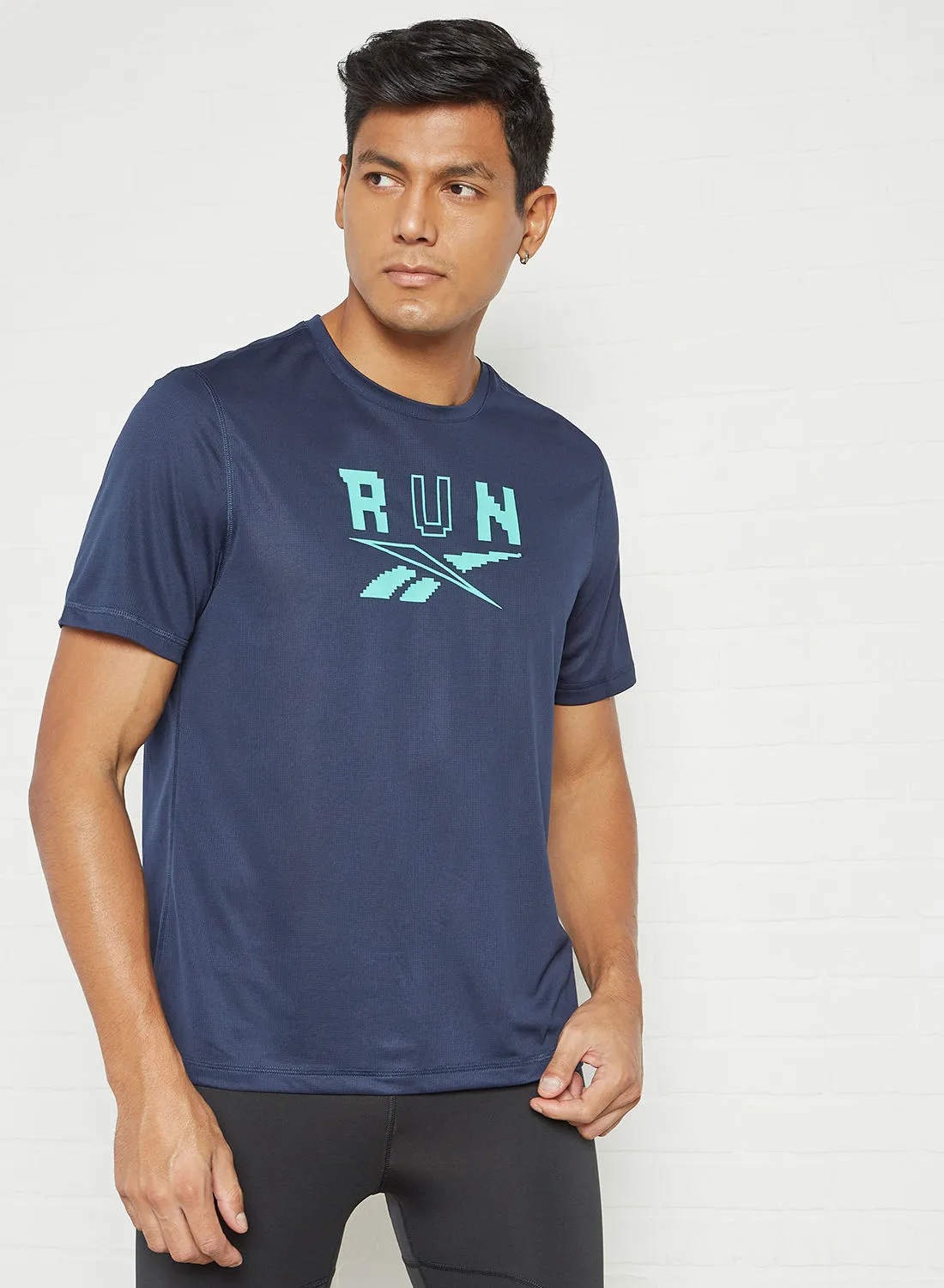Reebok Running Speedwick Graphic T-Shirt Navy