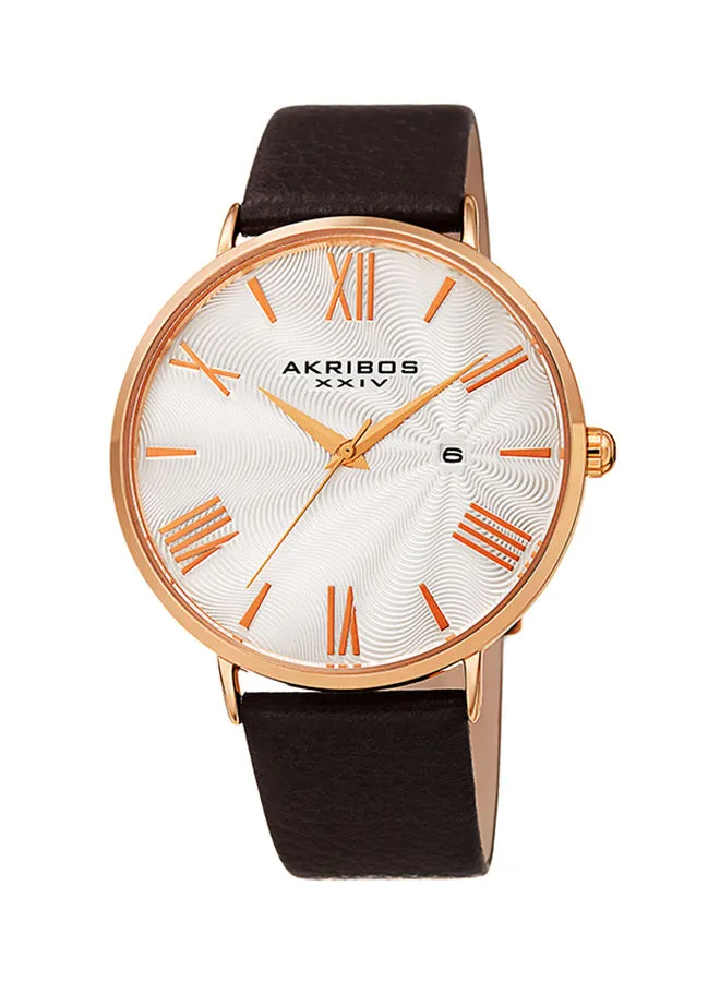 Akribos XXIV Men's Leather Analog Wrist Watch AK1041RGBR