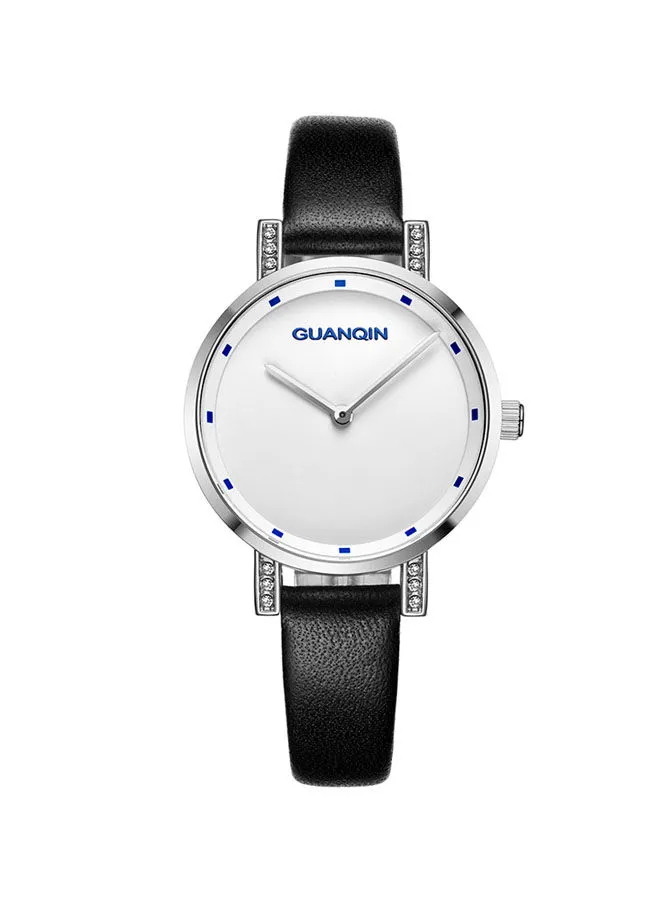 GUANQIN ساعة يد رجالية من GUANQIN بسوار فولاذي كرونوغراف بثلاث عيون يسار GS1911101