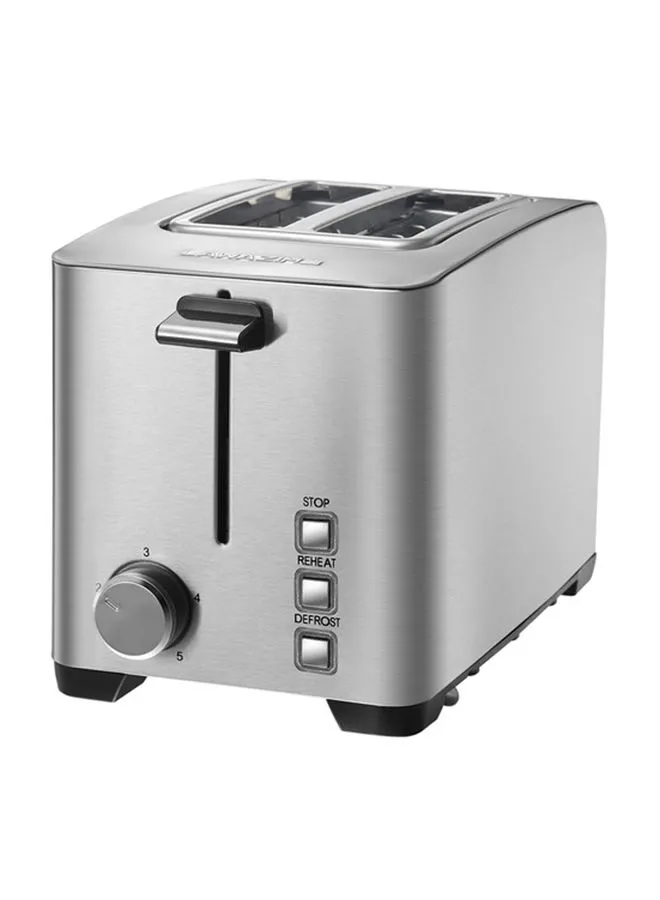 LAWAZIM 2-Slice Electric Stainless Steel Toaster  With Crump Tray 850 W 05-2500-02 Silver