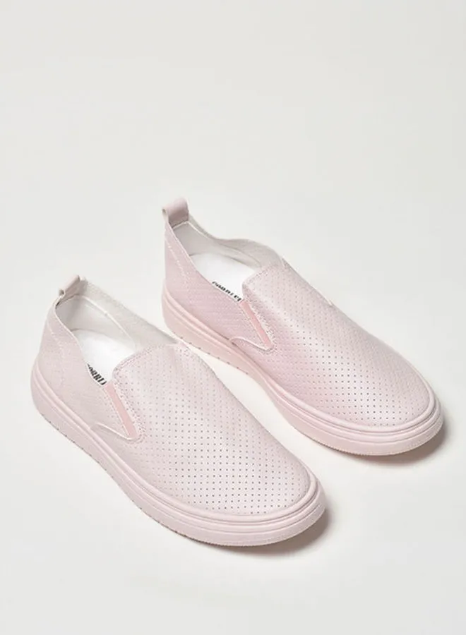 Cobblerz Dotted Texture Detail Lightweight Casual Slip-On Shoes Pink