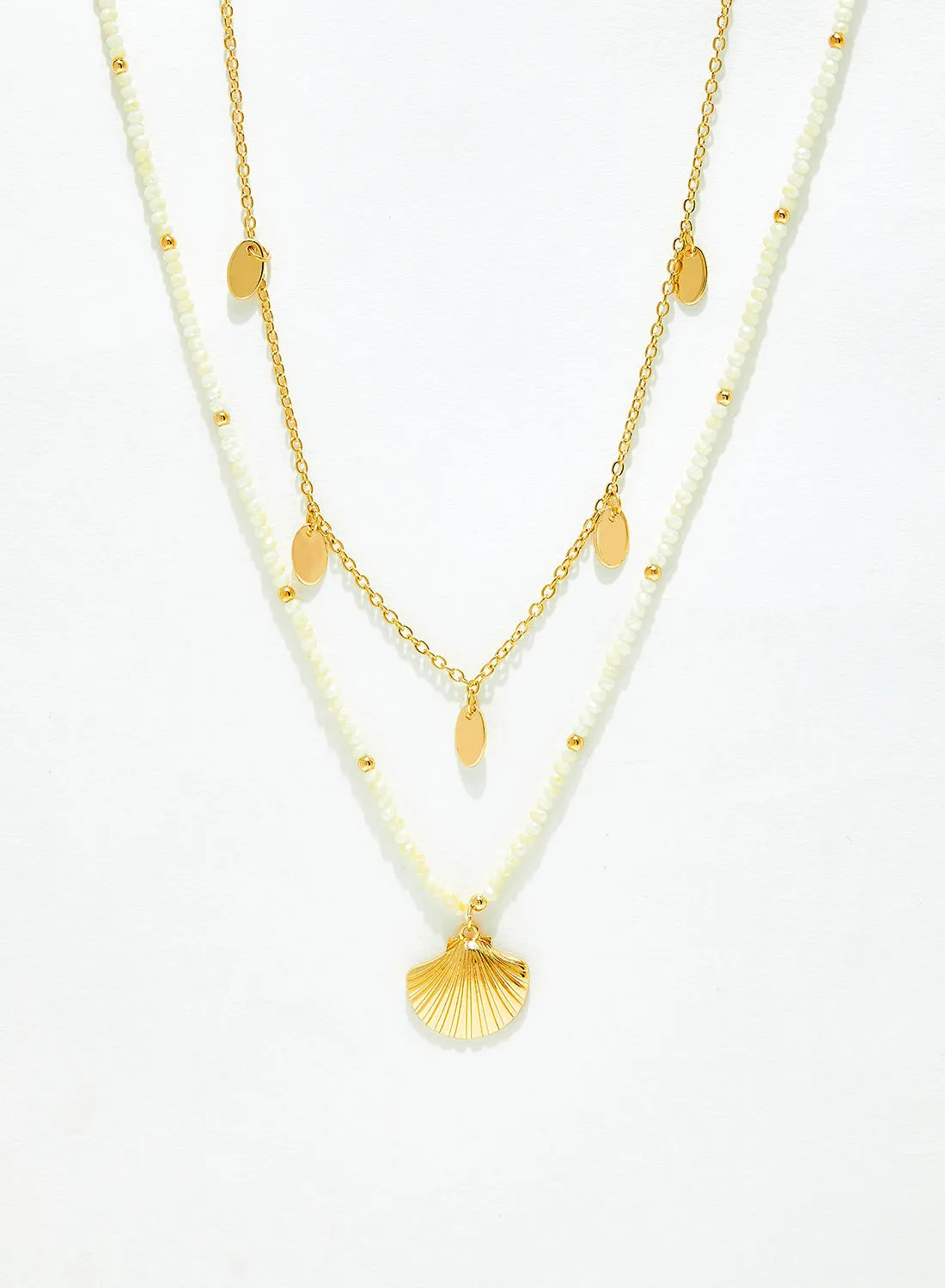 PIECES Seashell Layered Necklace