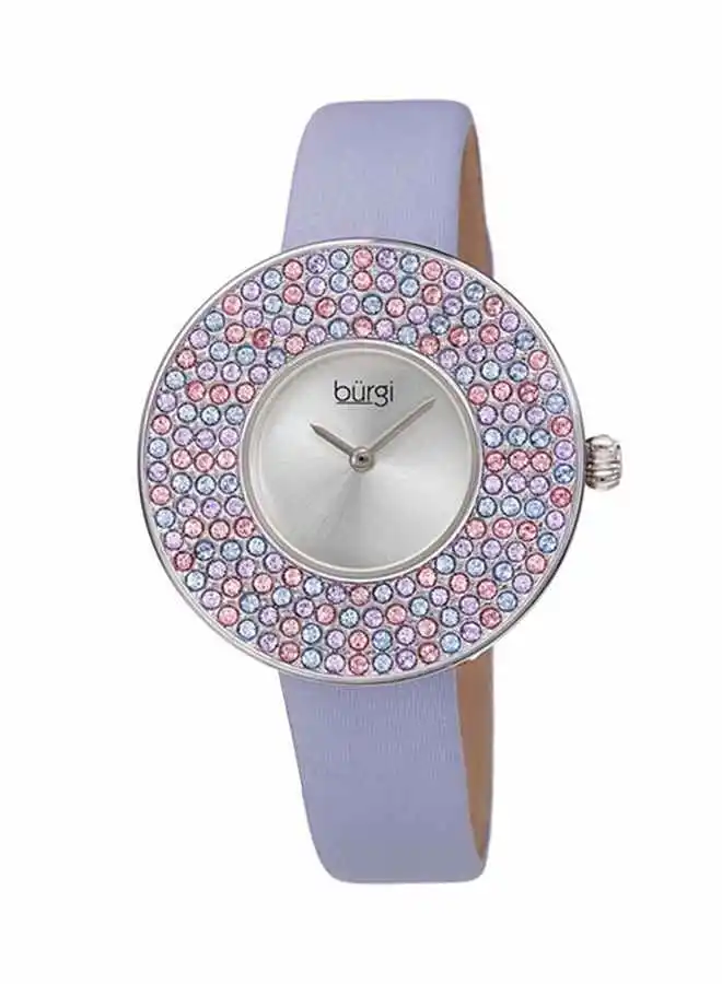 Burgi Women's Leather Round Analog Quartz Watch BUR270SSP