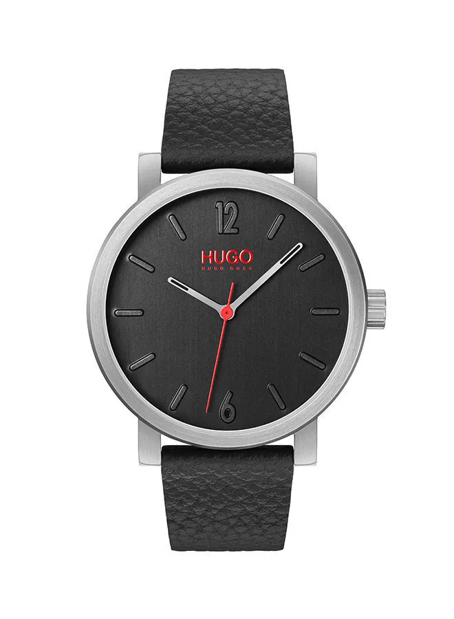 هوغو بوس ساعة يد جلدية بعقارب 1530115 للرجال