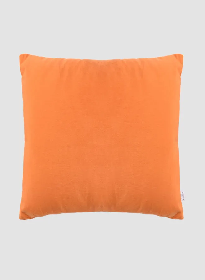 وسادة من المخمل بلون خالص وجذاب ، عناصر ديكور فريدة من نوعها ذات جودة فاخرة لمنزل أنيق ومثالي برتقالي 55 × 55 سم
