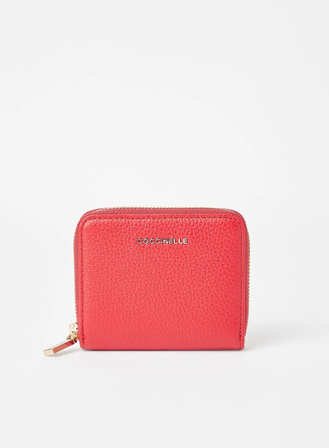 COCCINELLE Leather Zip Around Wallet Red