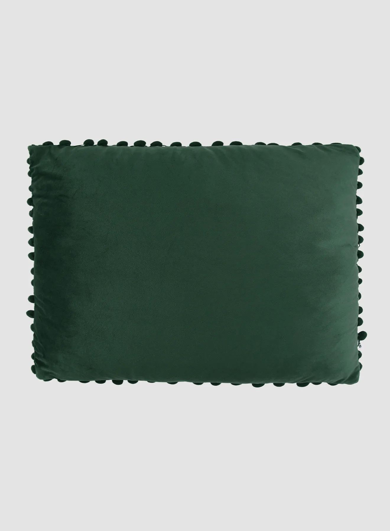 Switch Velvet Cushion  with Pom-poms, Unique Luxury Quality Decor Items for the Perfect Stylish Home Green 30 x 50cm