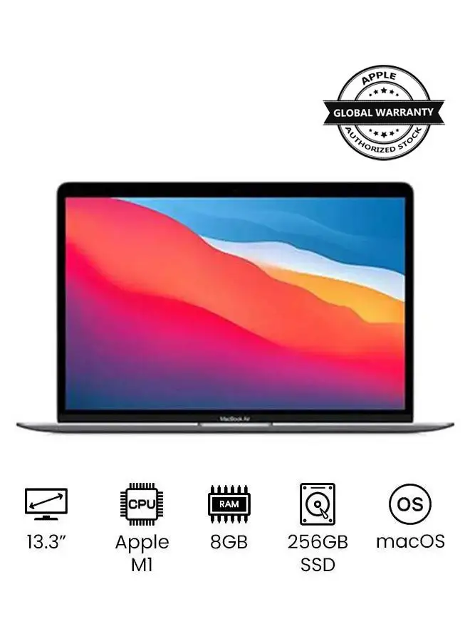 Apple MacBook Air MGN63 13-Inch Display, M1 Chip With 8-Core Processor And 7-Core Graphics/8GB RAM/256GB SSD/English Arabic Keyboard Space Grey