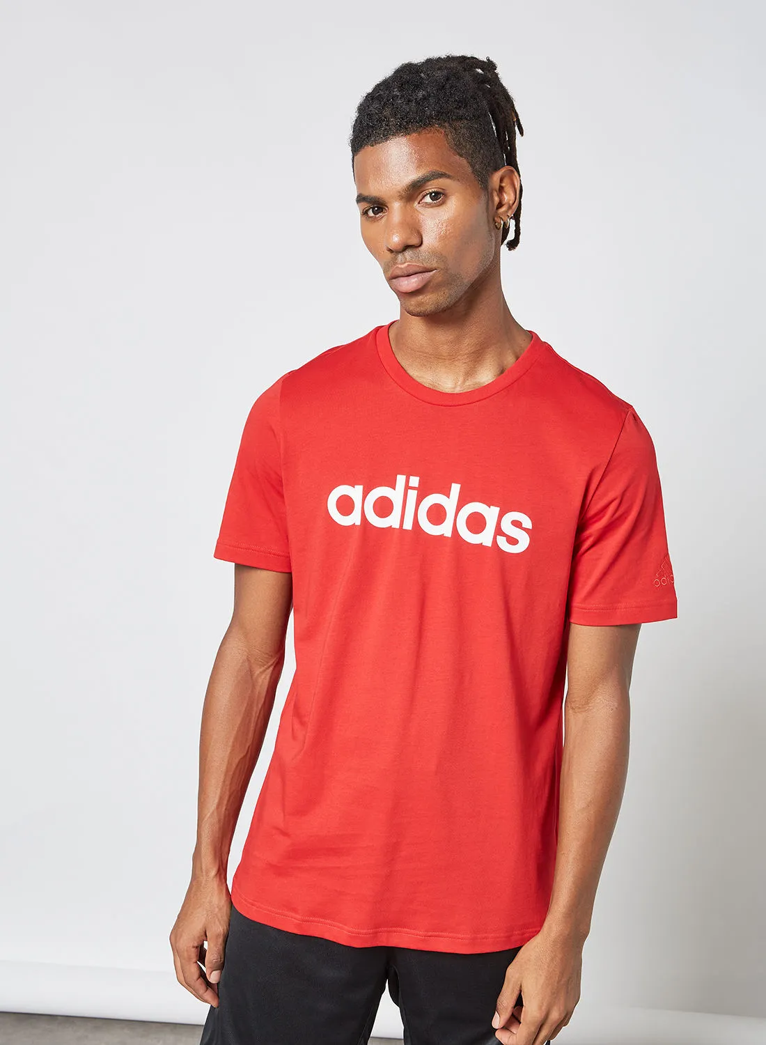 adidas Essentials Linear Logo T-Shirt Red